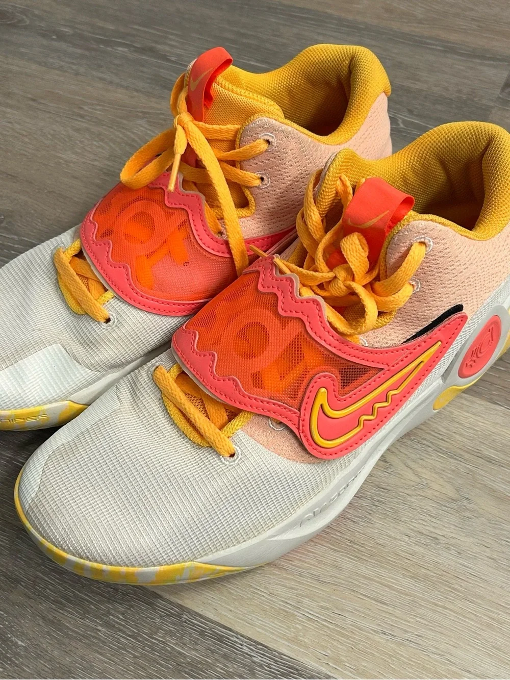 Nike KD Trey 5 X DD9538-100 White Laser Orange Hot Punch Men's Size 12
